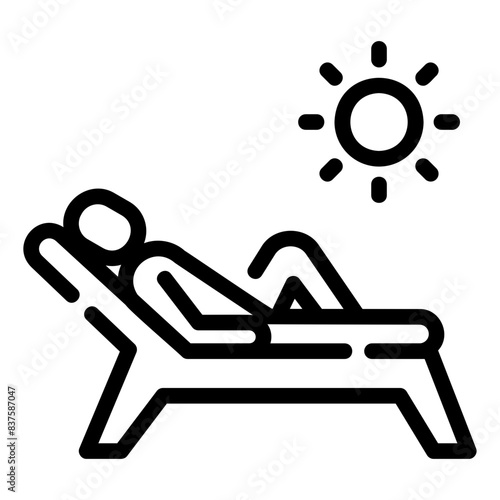 sunbathing outline icon
