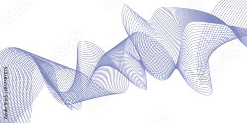 Abstract colorful wave element for design. Digital frequency track equalizer. Stylized line art background. Vector illustration.
