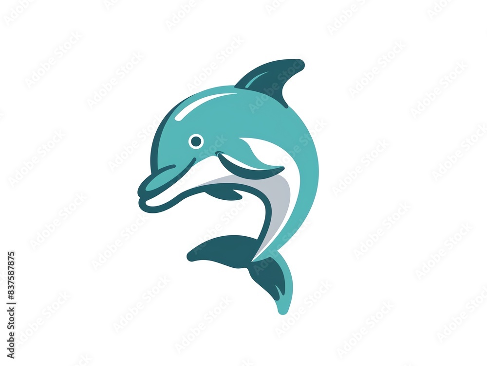 Cute cartoon dolphin jumping out of the water. Cute cartoon dolphin jumping out of the water.