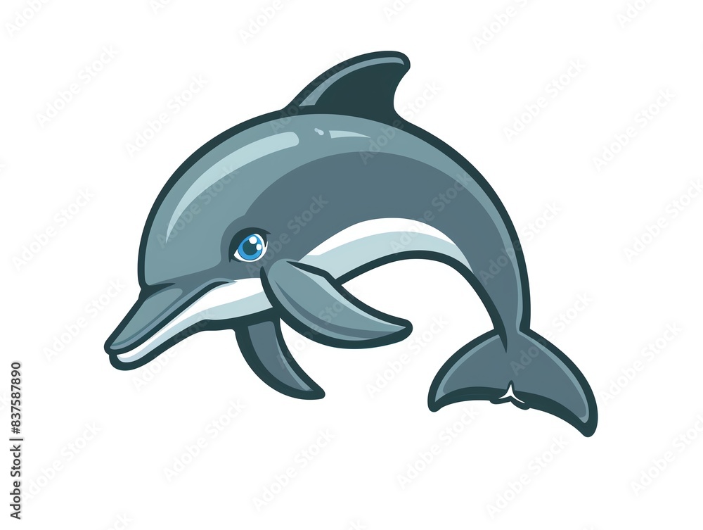 Cute cartoon dolphin jumping in the water Cute cartoon dolphin jumping in the water