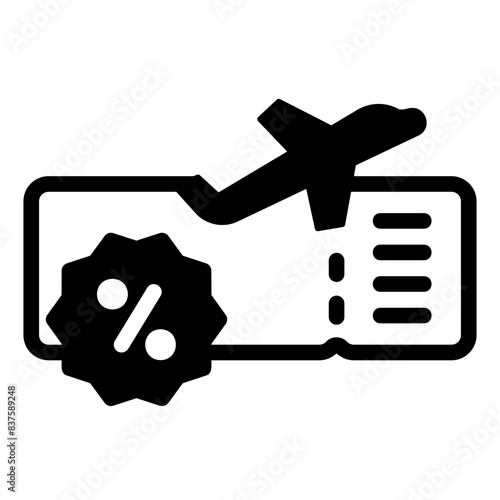 discount ticket glyph icon