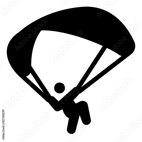 paragliding glyph icon