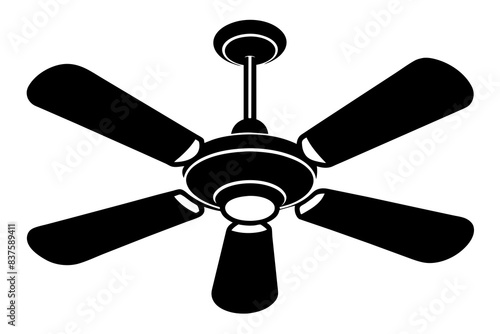 ceiling fan icon abstract black silhouette vector illustration