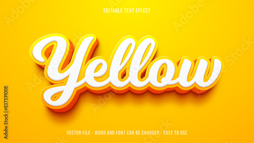 Yellow editable text effect 3d style