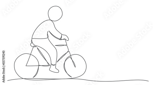 Bicycle One line drawing on white background