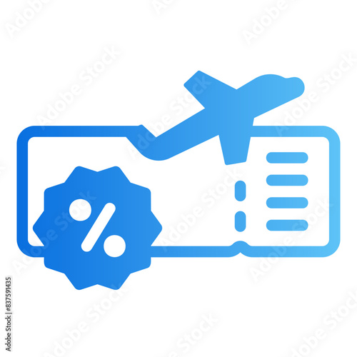 discount ticket gradient icon