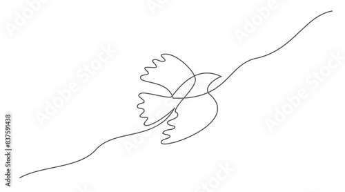 Bird One line drawing on white background