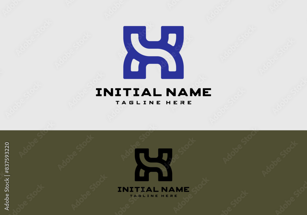 Monogram logo design concept letter H or X
Monogram logo design concept letter H or X