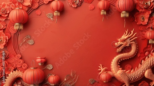 Wallpaper Mural Elegant Minimalism, A Harmonious Blend of Vibrant Red and Golden Decor with Asian Artistry Torontodigital.ca