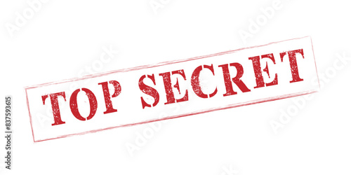 This image features a "Top Secret" stamp in bold red letters with a distressed, grunge effect, implying confidentiality and high security. 