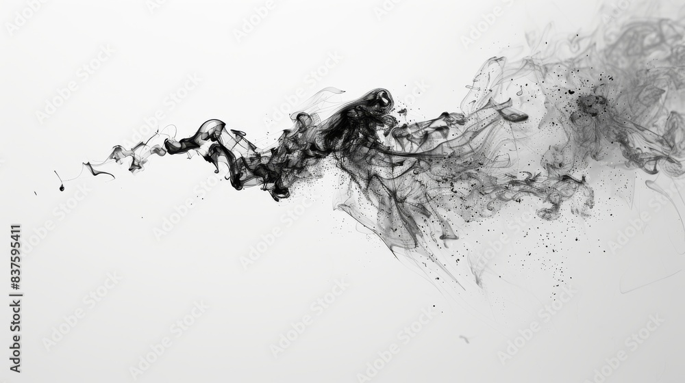 Floating and distorted black, white background. Floating and distorted black, white background.