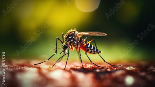 Wallpaper Mural A mosquito is standing on a surface, possibly a leaf or a table Torontodigital.ca
