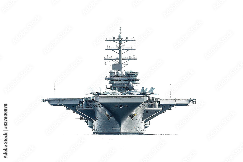 Military Aircraft Carrier Isolated on Transparent Background