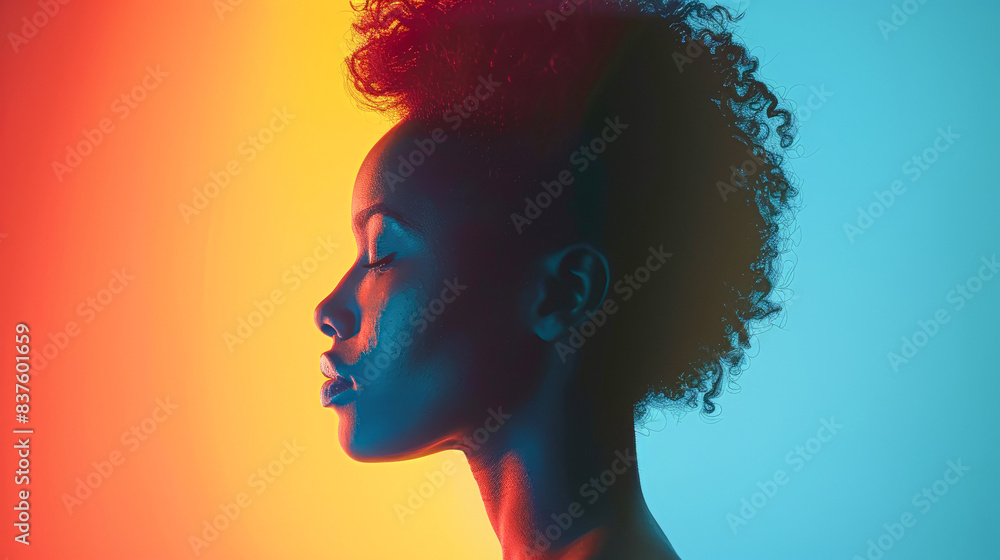 A woman with a dark complexion A woman with a dark complexion