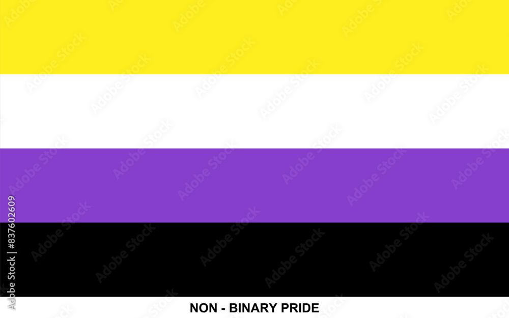 Obraz premium Flag of NON - BINARY PRIDE, NON - BINARY PRIDE flag