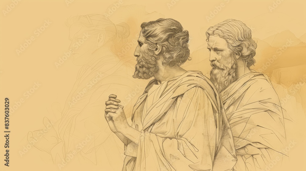 Fototapeta premium Job 8 Biblical Illustration: Bildad's Response, Justice, Sin, Repentance - Beige Background with Copyspace for Inspirational Use