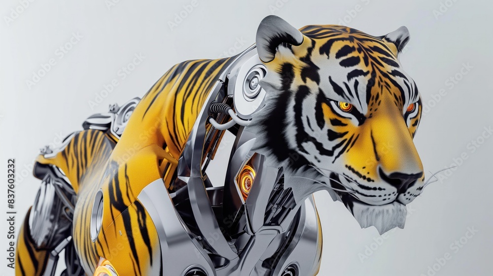 Obraz premium futuristic tiger robot design