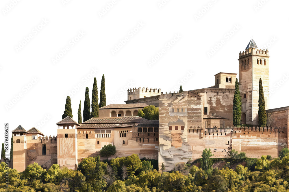 Grand Alhambra Palace Isolated on Transparent Background