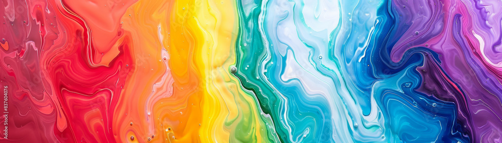 Fototapeta premium A colorful rainbow fluid swirl, abstract background