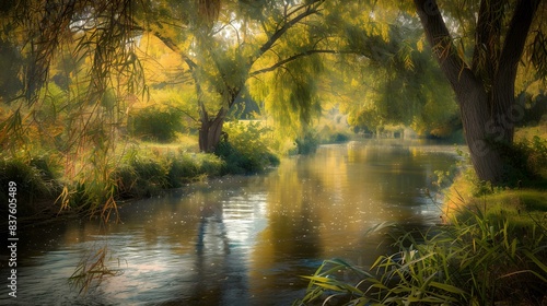 A peaceful riverside image