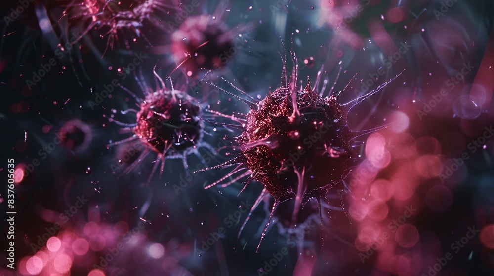 A 3D vector depiction of an immune response to a disease, illustrated ...