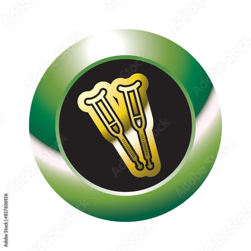 crutches iconic button