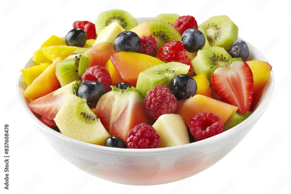 Fresh Fruit Salad in a White Bowl Fresh Fruit Salad in a White Bowl