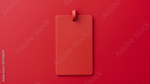 Stand out with a red price tag icon on a highresolution background. Perfect for showcasing discounts and clearance sales. photo