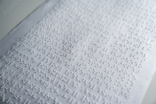 Obraz na plátne Close up some braille text on page paper written by blind