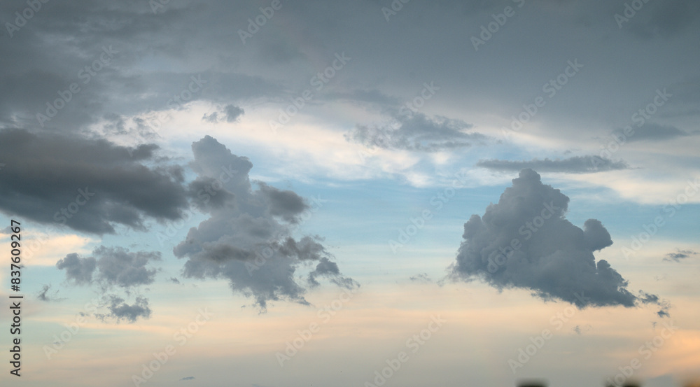 Gray clouds in the evening sky Gray clouds in the evening sky