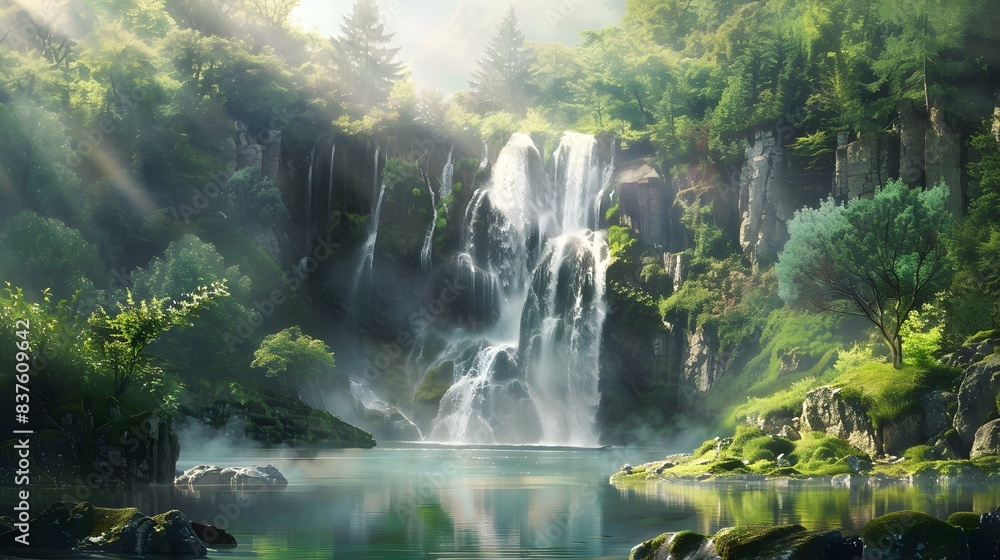 Waterfalls cascading image Waterfalls cascading image