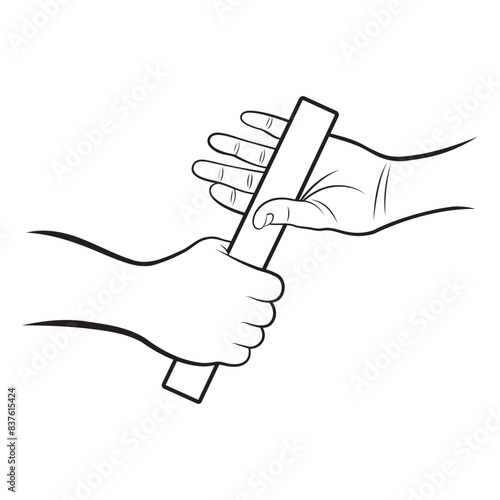 Relay Baton change in black