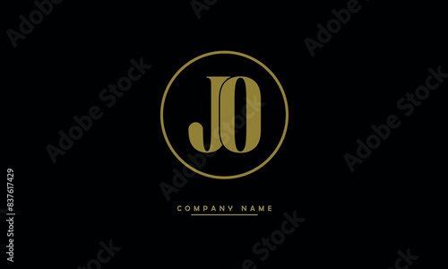 JO, OJ, J, O Abstract Letters Logo Monogram