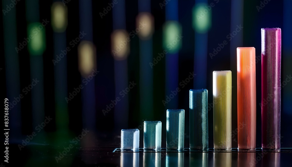 Obraz premium stock trading data graph and graphs on the screen. stock market graph with candlestick.