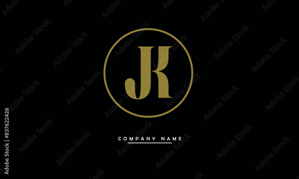 JK, KJ, J, K Abstract Letters Logo Monogram JK, KJ, J, K Abstract Letters Logo Monogram