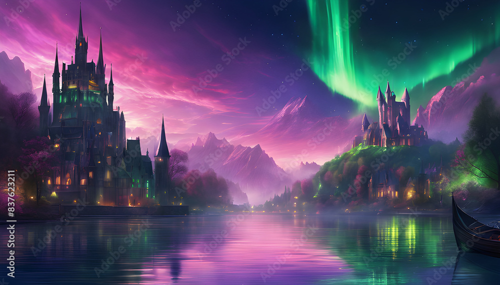 Fototapeta premium Enchanting City of Aurora