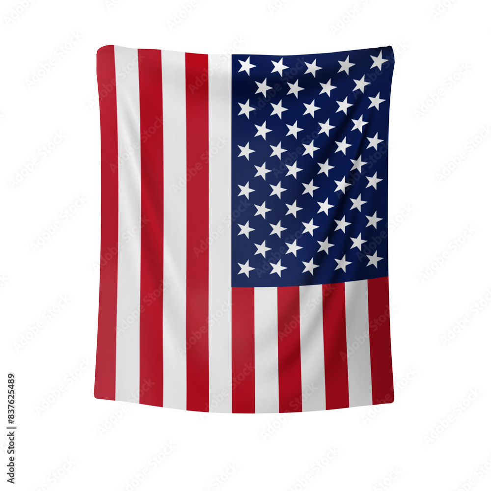 Fototapeta premium America Flag Waving on white background