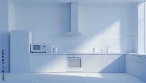 A kitchen with a white stove and oven  microwave  and refrigerator