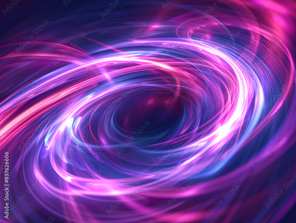 Illuminated Dreams Abstract Purple and Blue Light Design with Futuristic Swirls