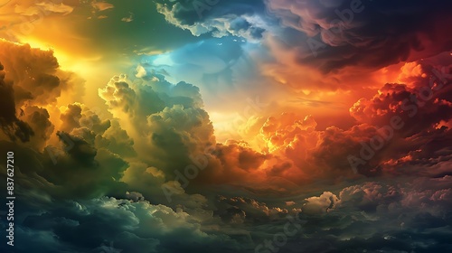 Enigmatic Visions: Vividly Colourful Storm Clouds of Mystical Beauty © abangaboy