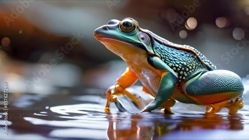 Unique Business Idea: Hosting a Frog Jumping Contest with Water Splashes. Concept Outdoor Event, Fun Competition, Water Activities, Unique Entertainment, Exciting Prizes