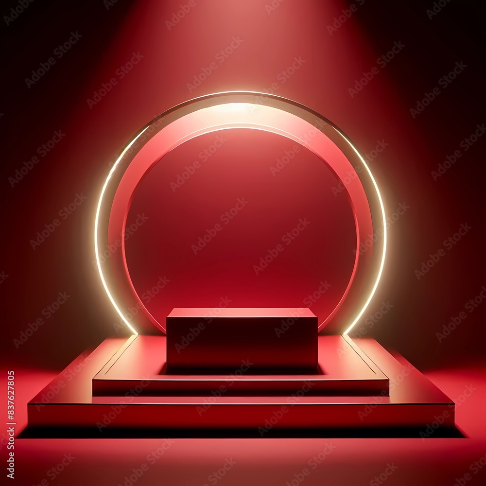 red pedestal with ilumination red pedestal with ilumination