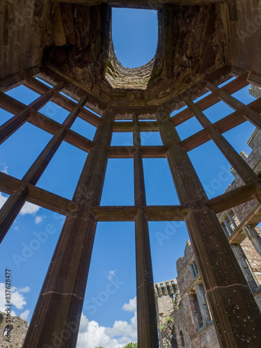 Oriel window in the hall of Raglan Castle (Wales, United Kingdom)
