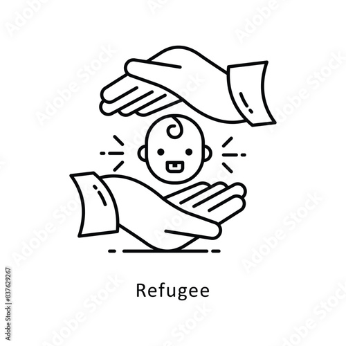 Refugee outline Design illustration. Symbol on White background EPS 10 File
