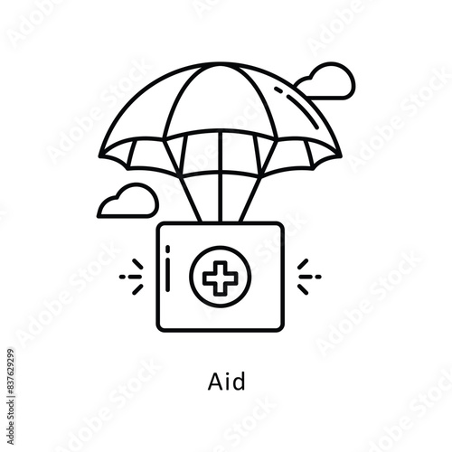 Aid outline Design illustration. Symbol on White background EPS 10 File