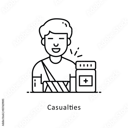 Casualties outline Design illustration. Symbol on White background EPS 10 File