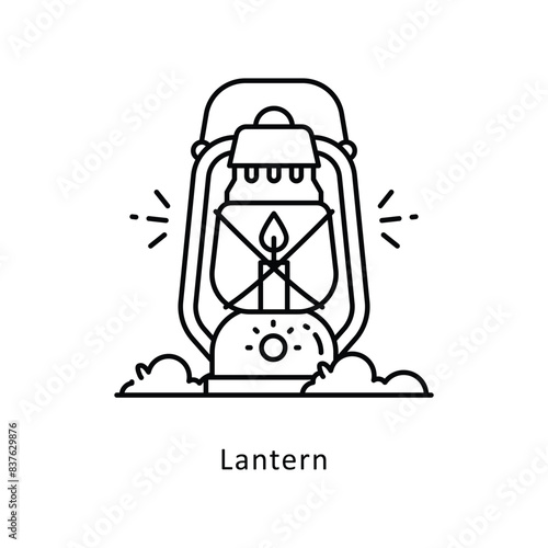 Lanterno utline Design illustration. Symbol on White background EPS 10 File photo