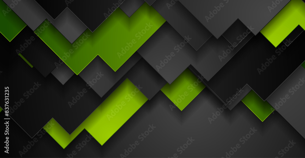 Green and black geometric abstract tech background. Vector corporate minimal design Green and black geometric abstract tech background. Vector corporate minimal design