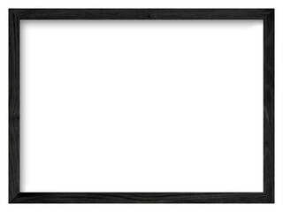 Rectangular picture frame. Old wooden frame, vintage style, with empty space and isolated transparent background with png.