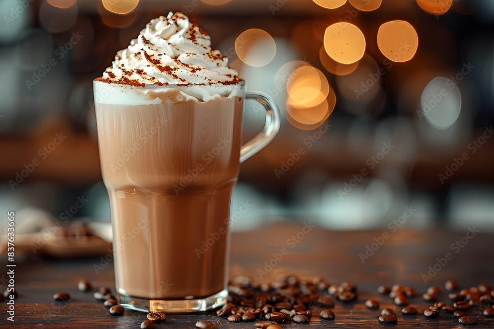Cozy Mocha Delight A Creamy Indulgent Cafe Beverage with Whipped Cream and Chocolate Shavings Cozy Mocha Delight A Creamy Indulgent Cafe Beverage with Whipped Cream and Chocolate Shavings
